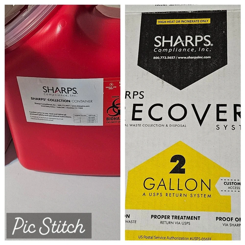Sharps 2 Gallon‎ Biohazard needles Compliance Container NO FREE MAILBACK